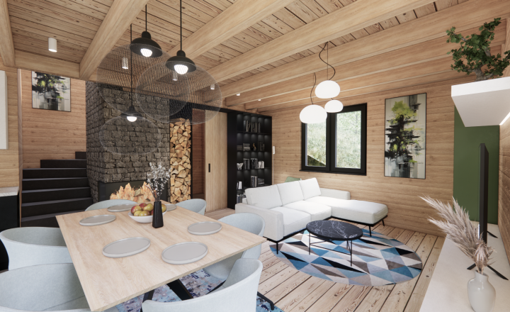 Moderné novostavby rekreačných chát v obci Horná Mariková. - fotografia 12